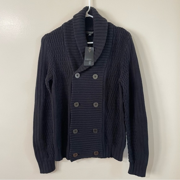 Guess Women’s Button Down Knitted Collared Sweater in Black (Size: XS) - Picture 2 of 10